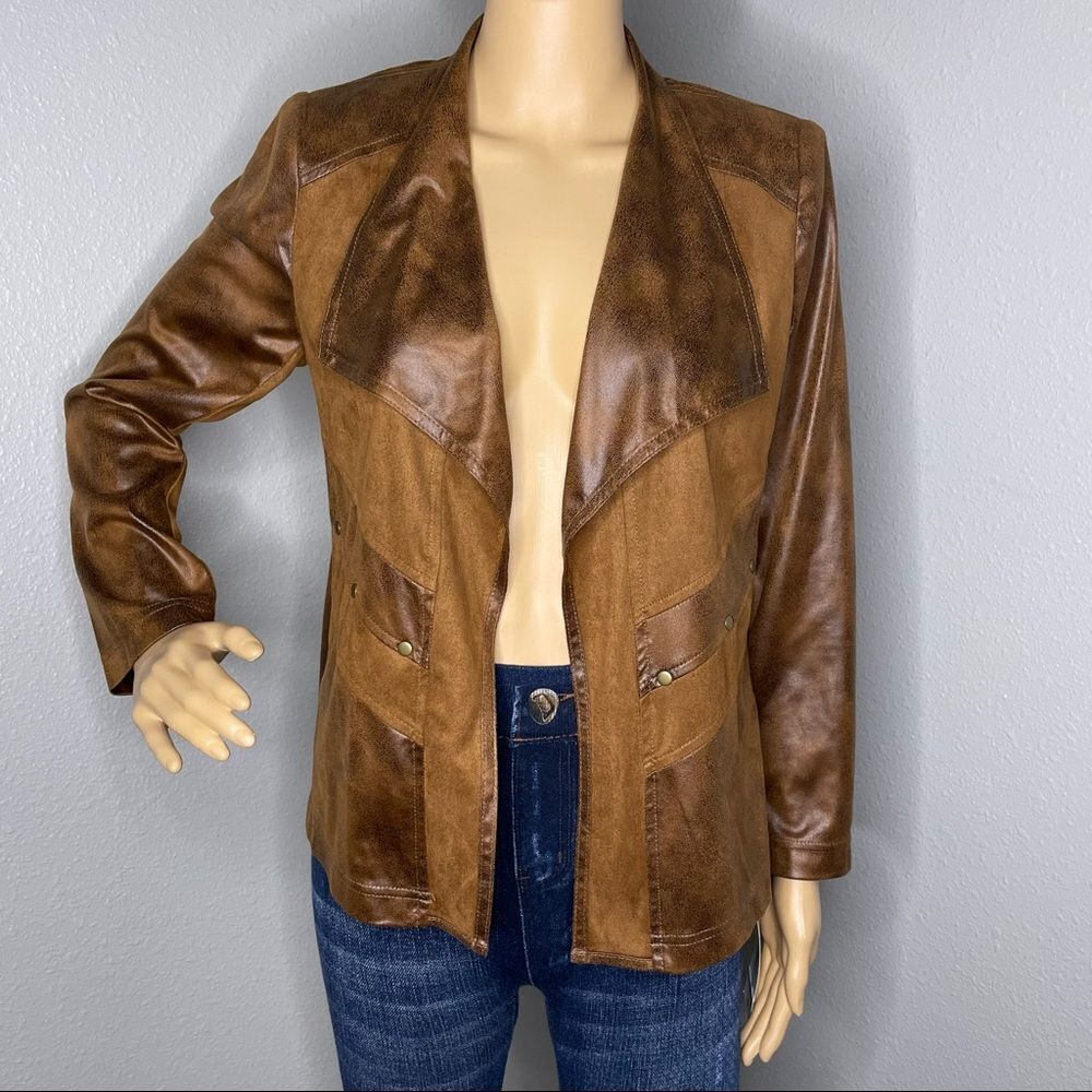 NWT Allison Daley Petite Tan / Cinnamon Color Lightweight Blazer Size 6P